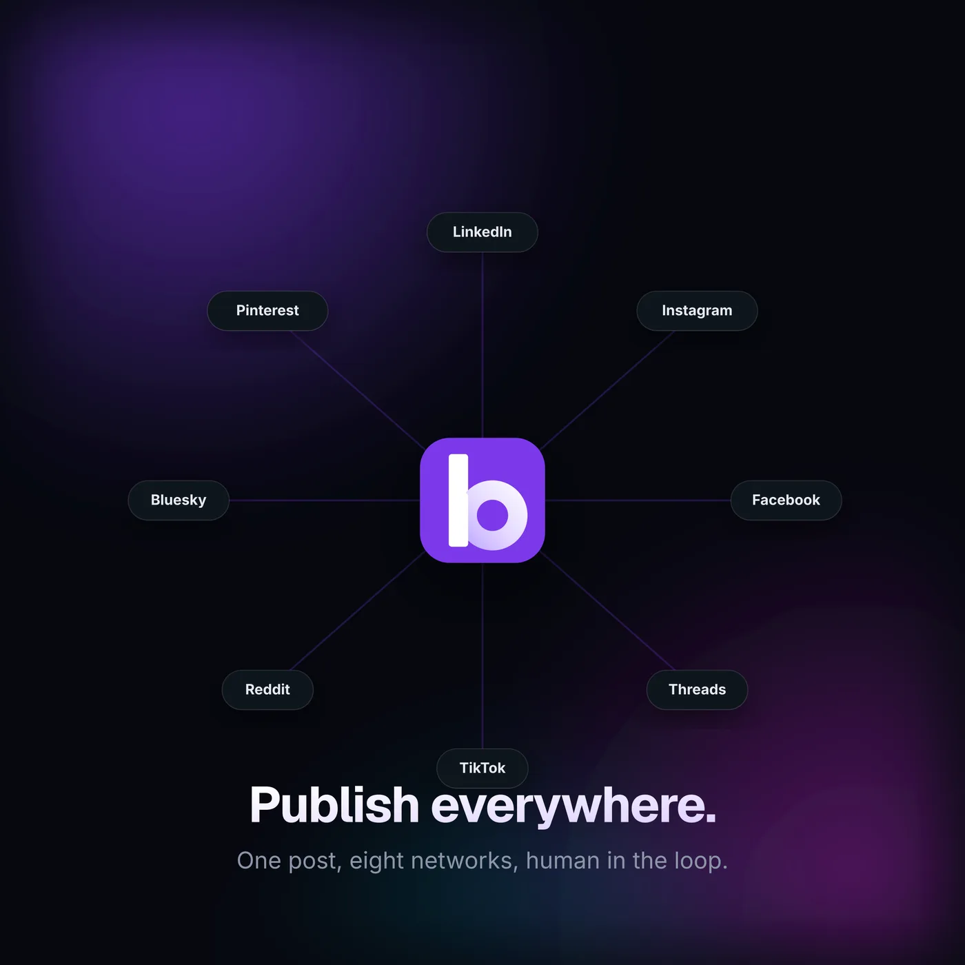 Publish across five networks from one place