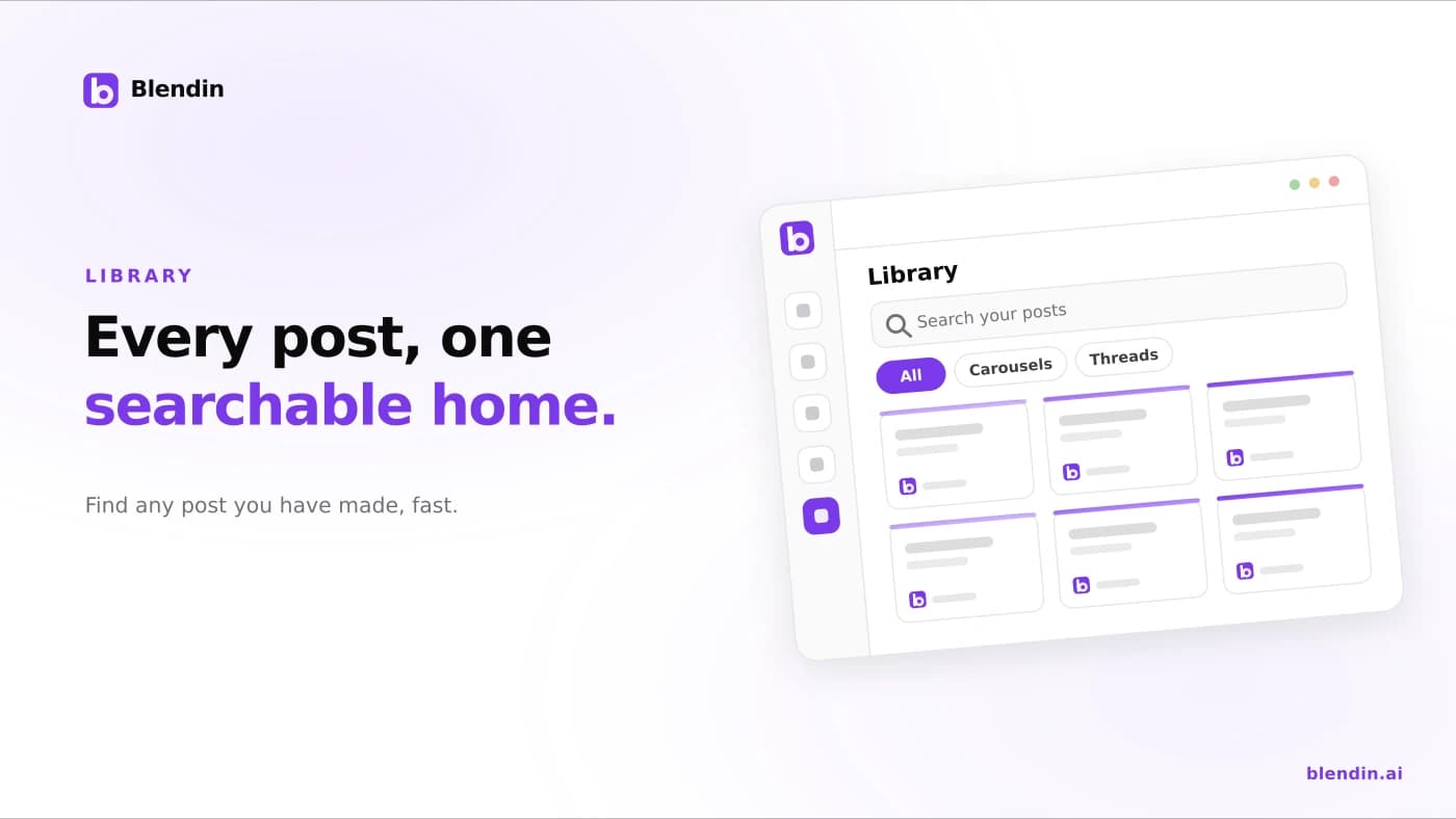 The Blendin content library of scheduled and published posts