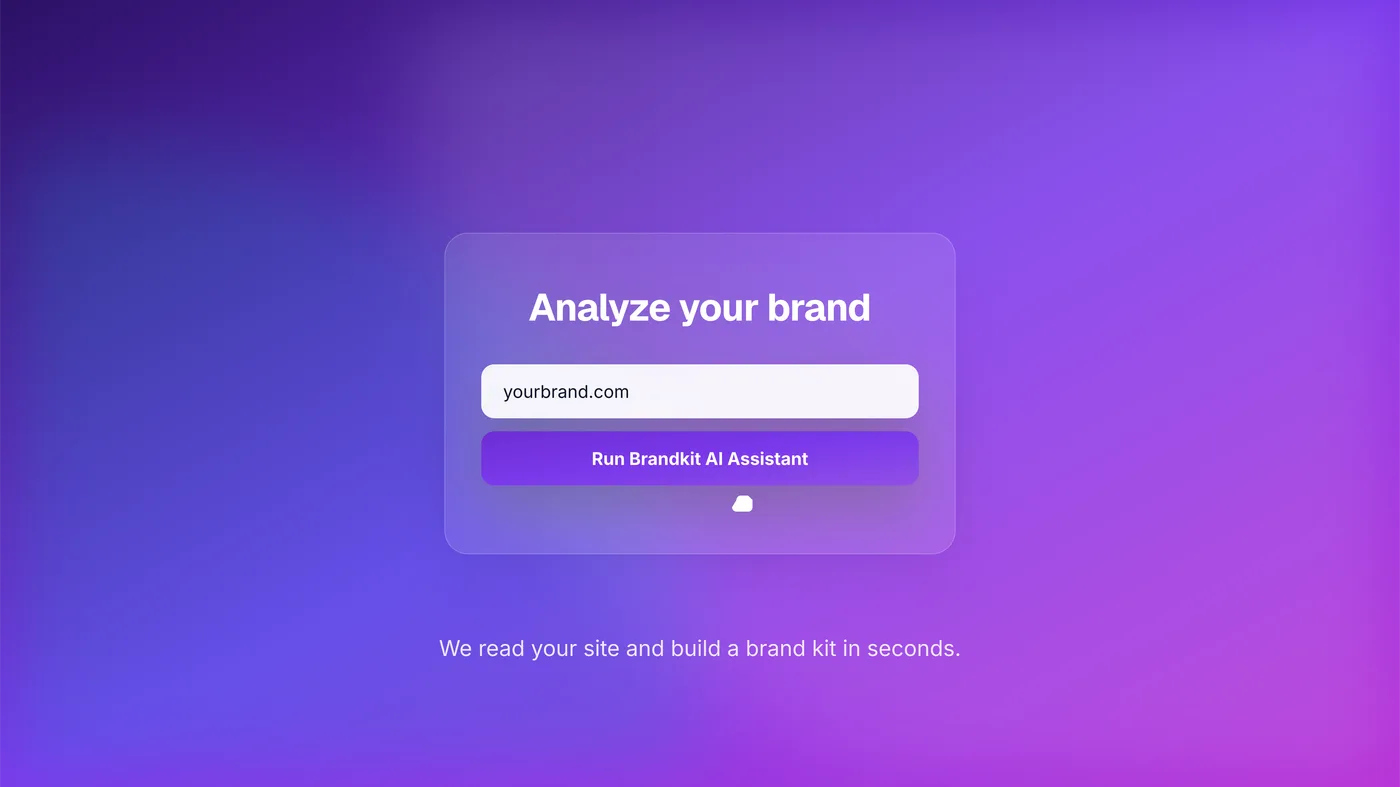 Analyze your brand: paste a URL and build a brand kit in seconds