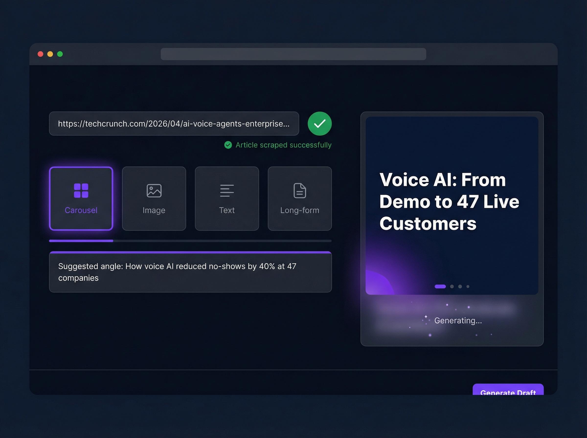Content creation in BlendIn